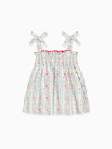 Fuchsia Pink Floral Stripe Ana Girl Top