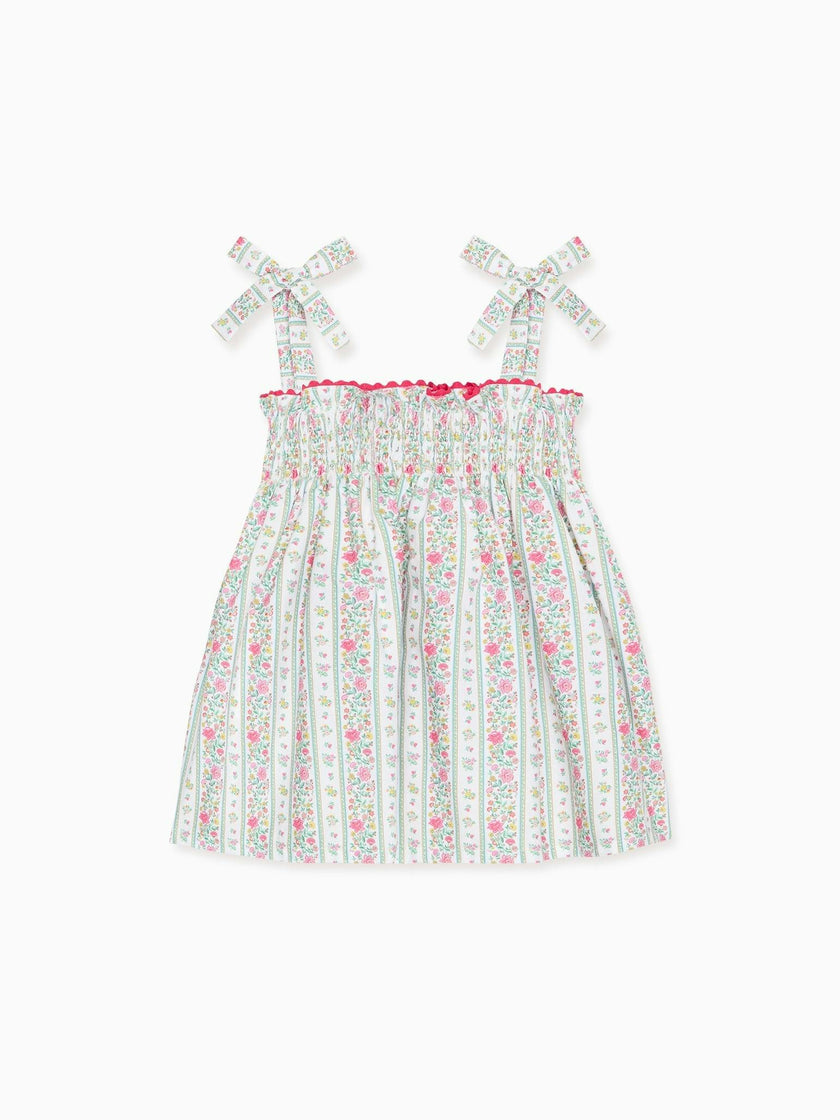 Fuchsia Pink Floral Stripe Ana Girl Top