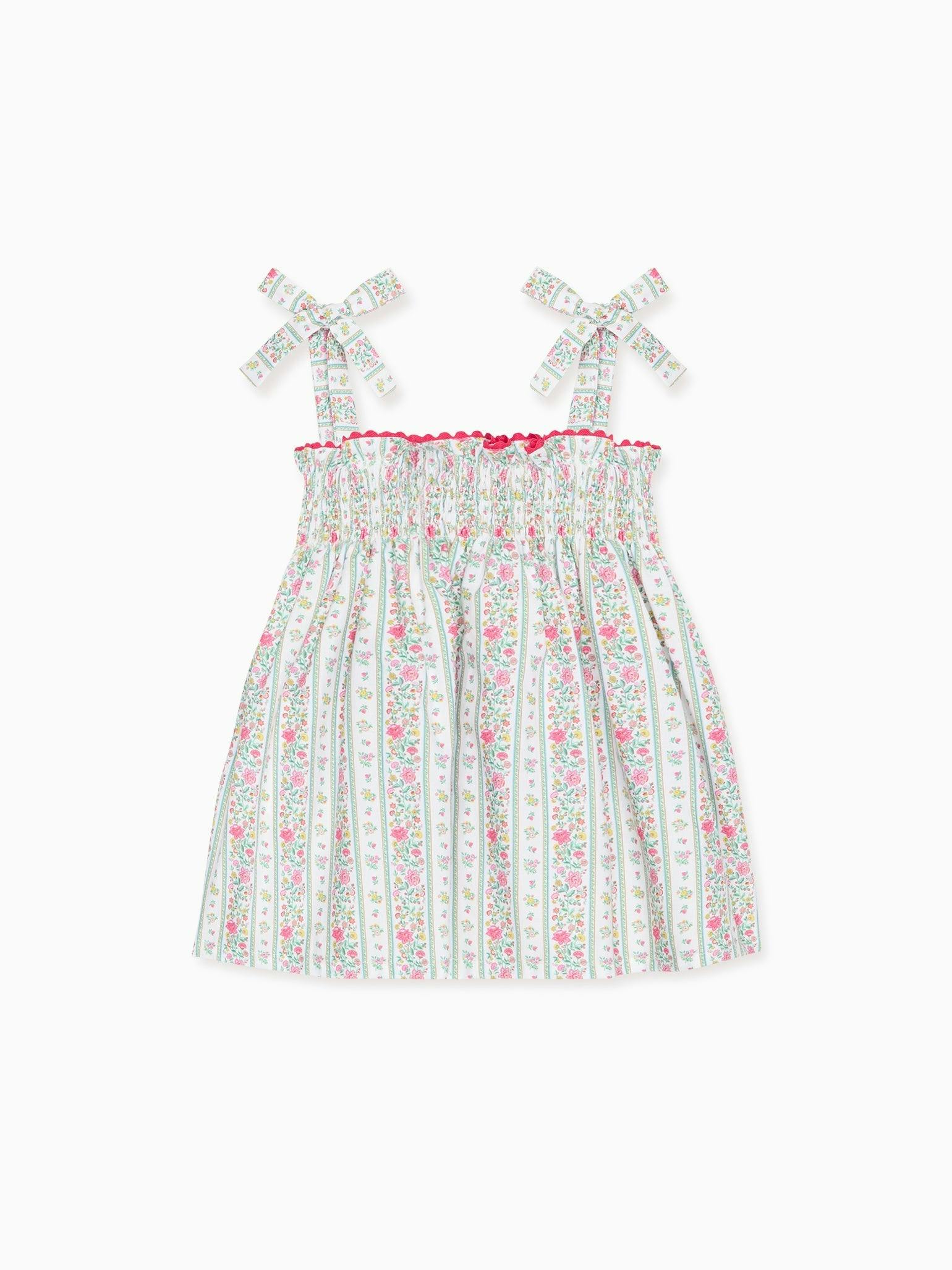Fuchsia Pink Floral Stripe Ana Girl Top