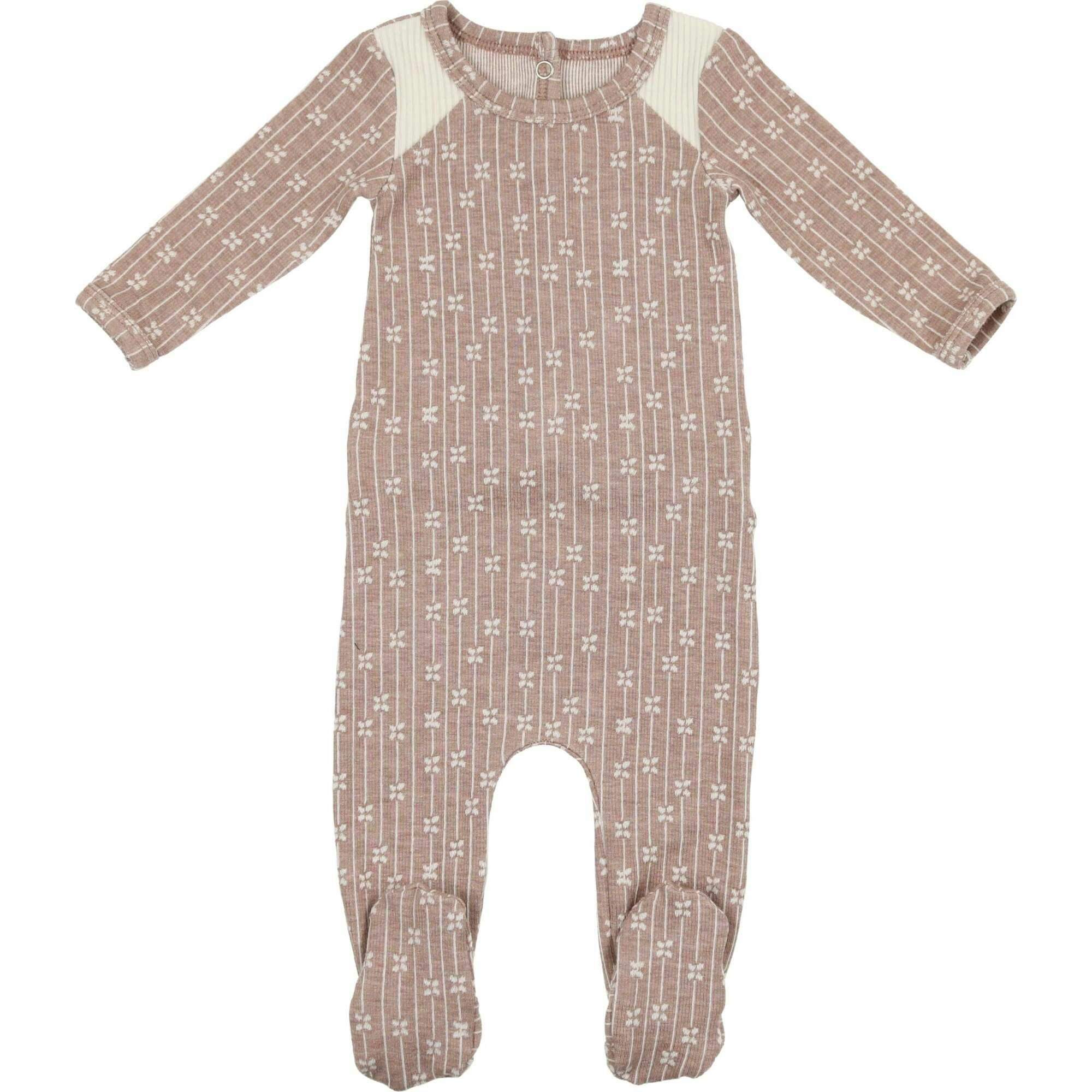 Floral Stripe Footie
