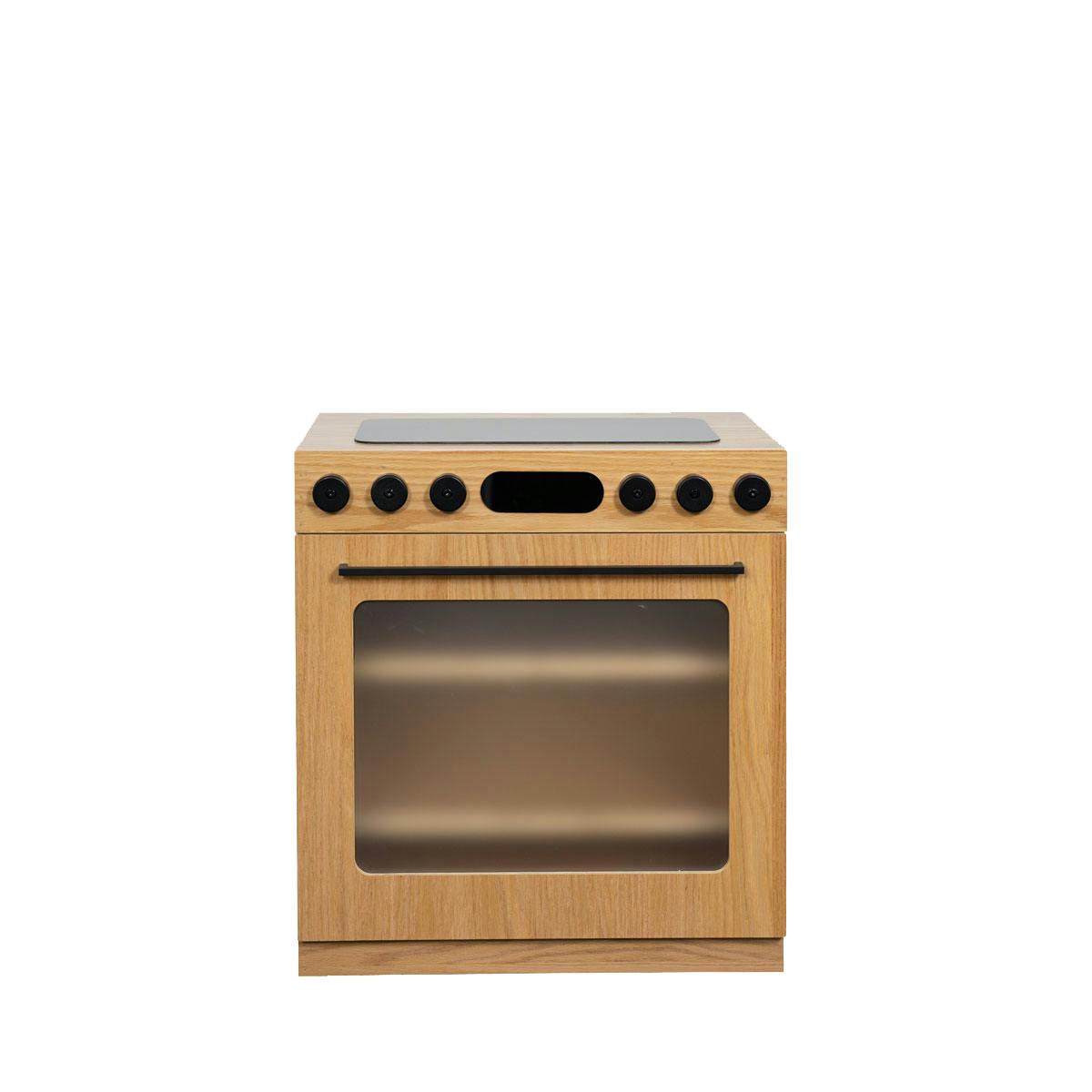 Oak Fluted Play Oven – Montessori Wooden Toy Kitchen