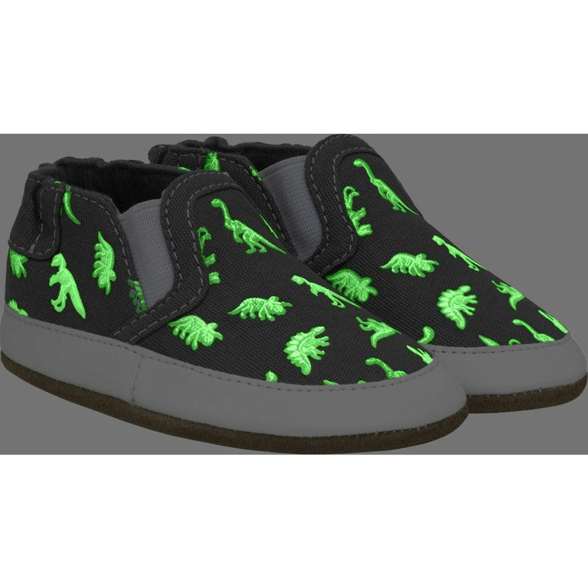 Glowing Dinos Charcoal Soft Sole