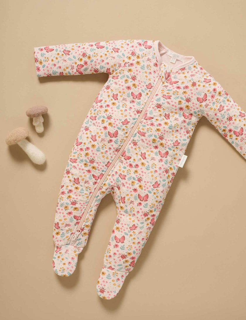 Quilted Growsuit Butterfly Print