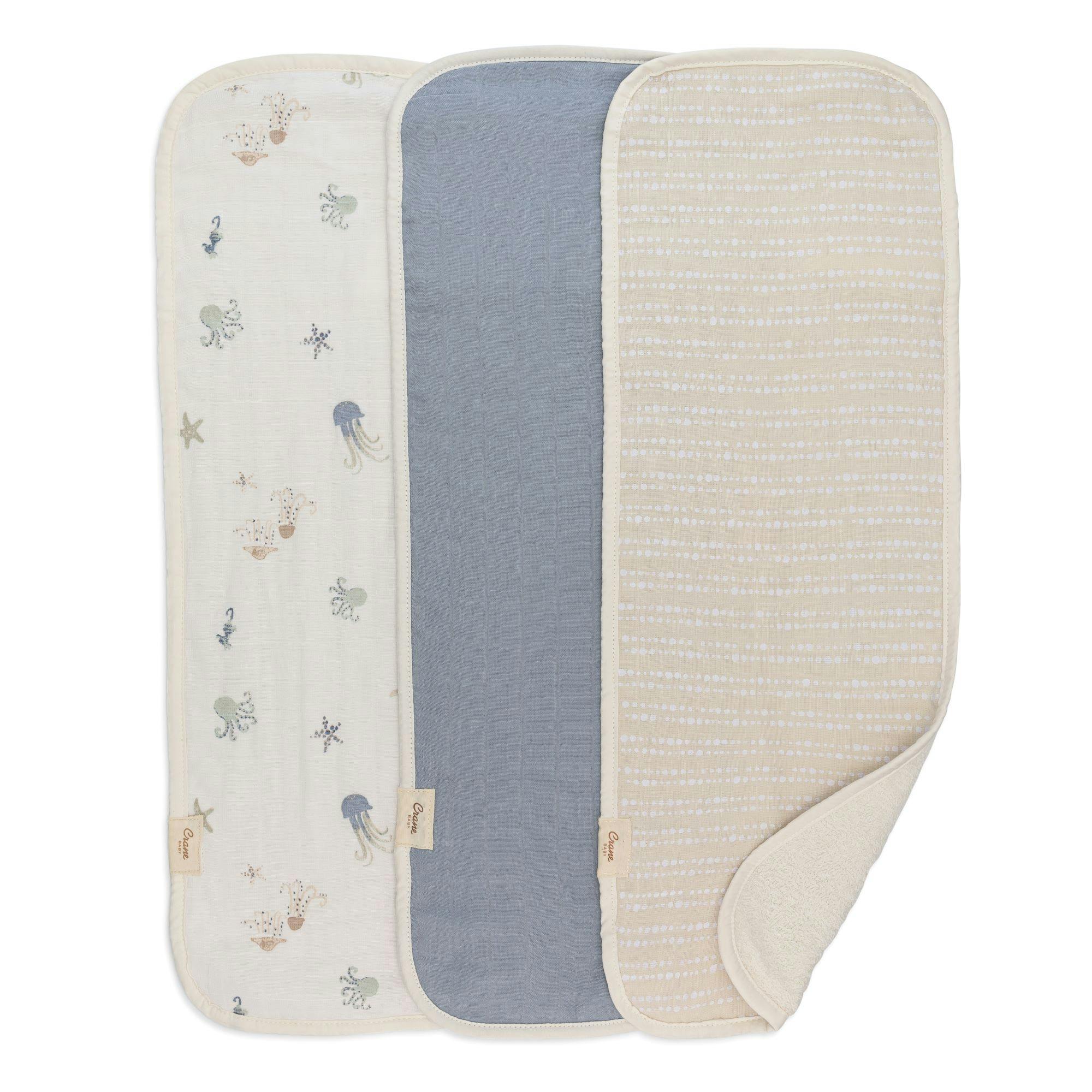 Cove Sea Life Cotton Burp Cloth (Set of 3)