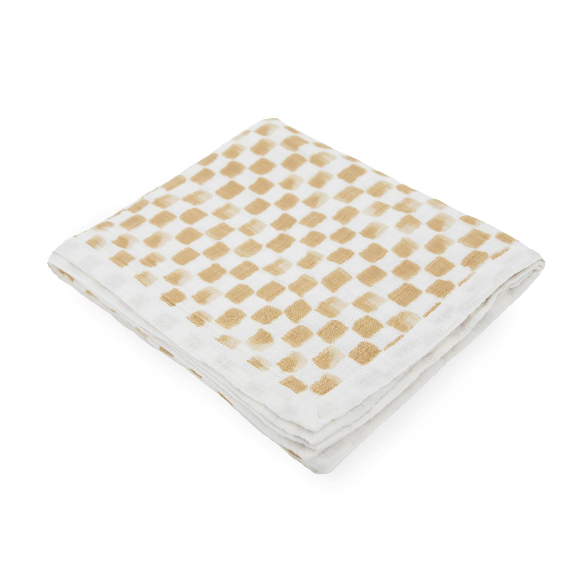 Cotton Muslin Quilted Throw - Adobe Checker