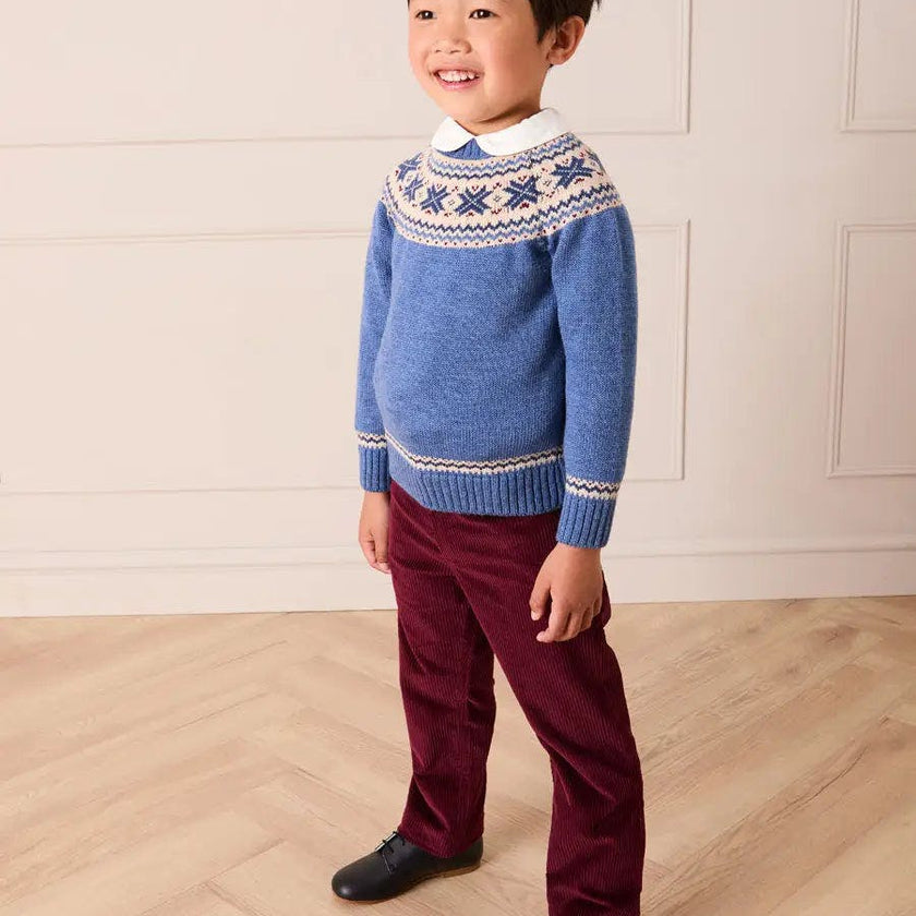 Classic Fair Isle Jumper in Blue (18mths-10yrs)