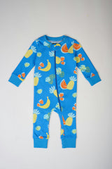 Long Sleeve Fruits Party Zip Romper