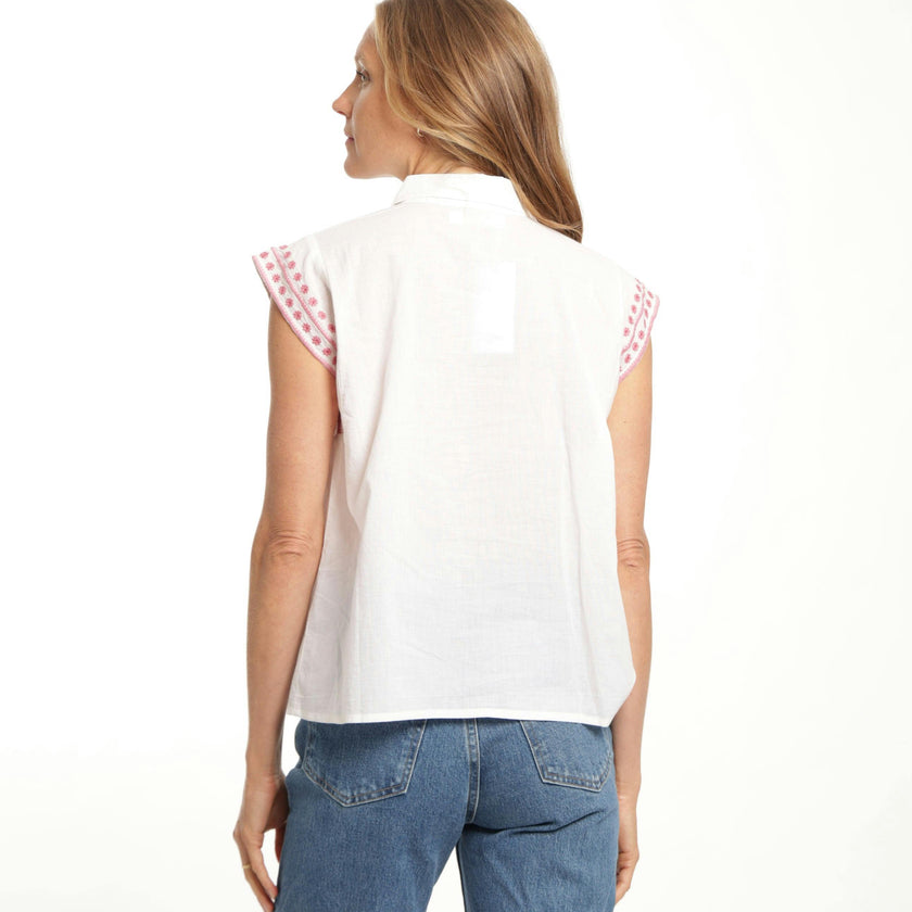 Esmeralda Blouse - White Blush