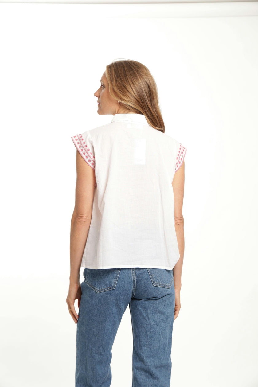 Esmeralda Blouse - White Blush