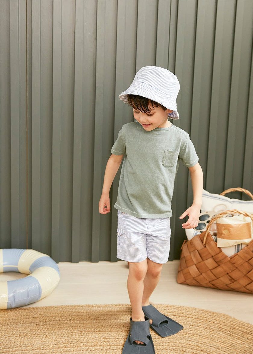 Blue Seersucker Bucket Hat