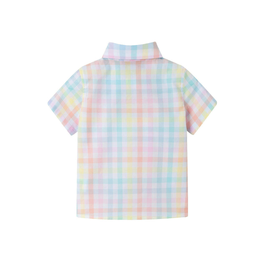 Infant 4 Piece Plaid Suspender Set