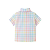 Infant 4 Piece Plaid Suspender Set