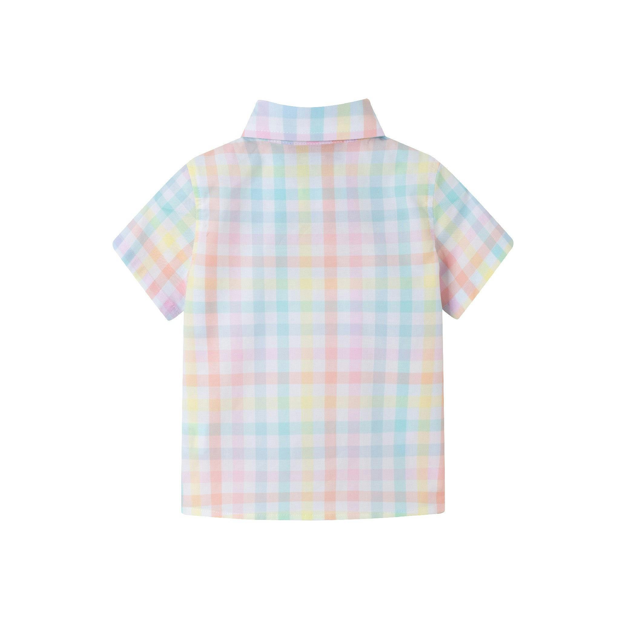 Infant 4 Piece Plaid Suspender Set