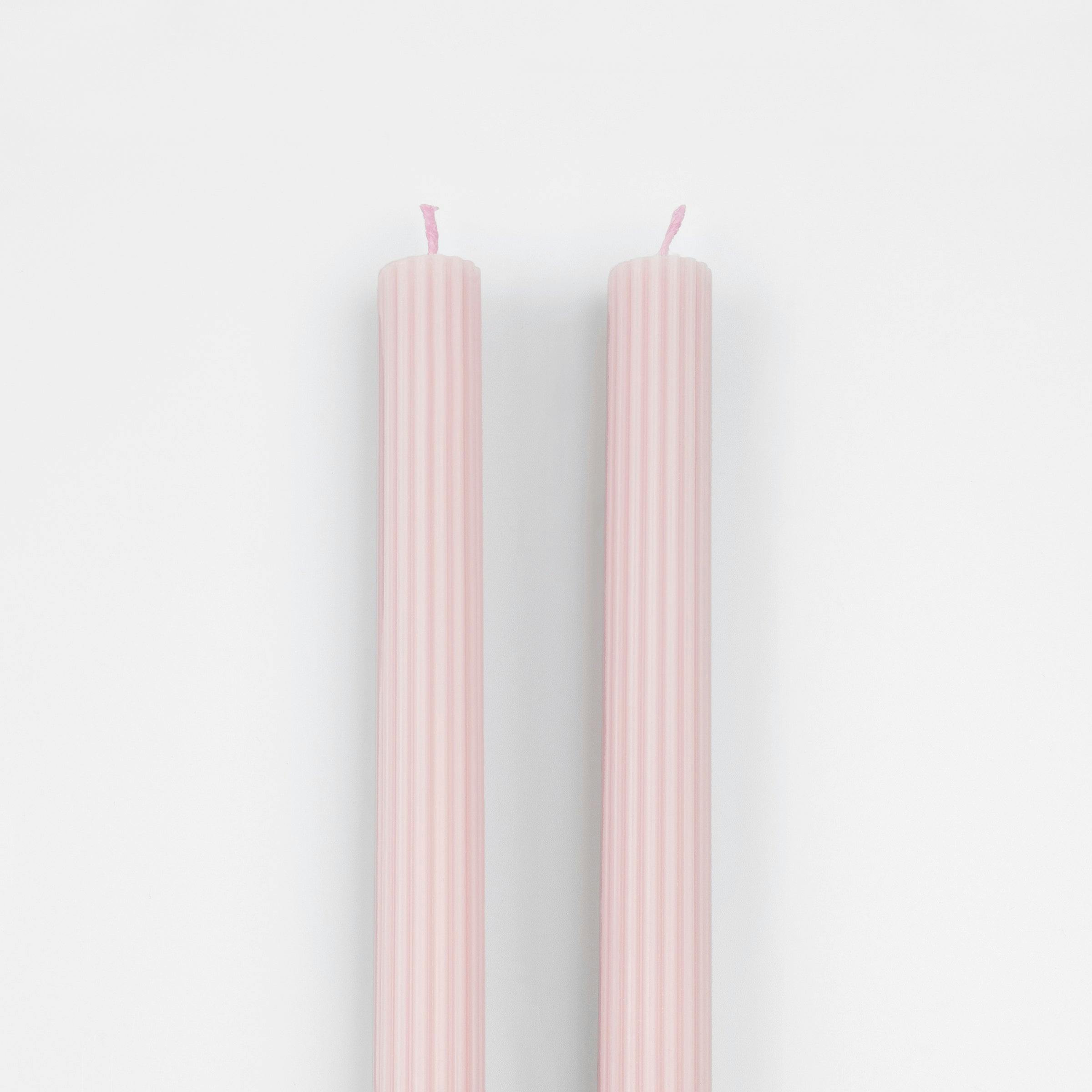 Cotton Candy Pink Table Candles