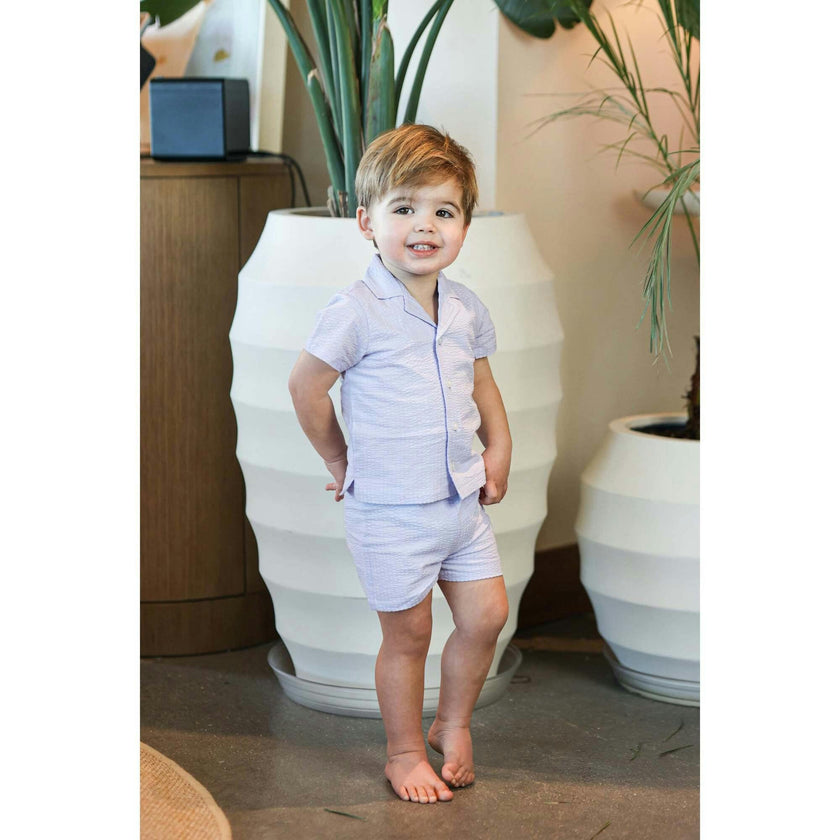 Textured Printed Boys 2Pc Set