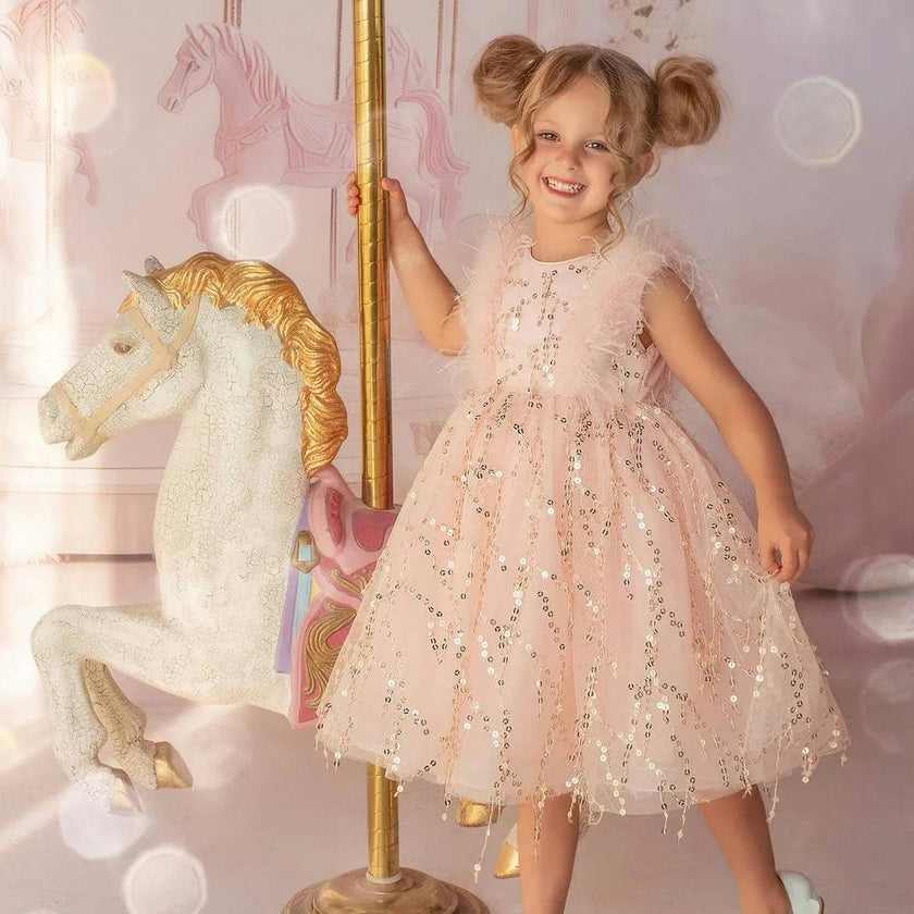 Sparkly Feather Fairy Tulle Dress