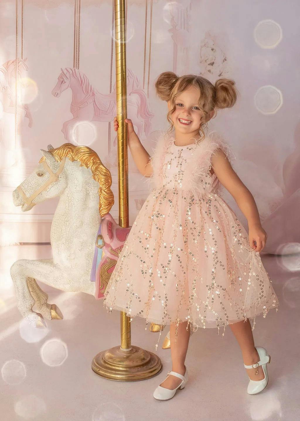 Sparkly Feather Fairy Tulle Dress