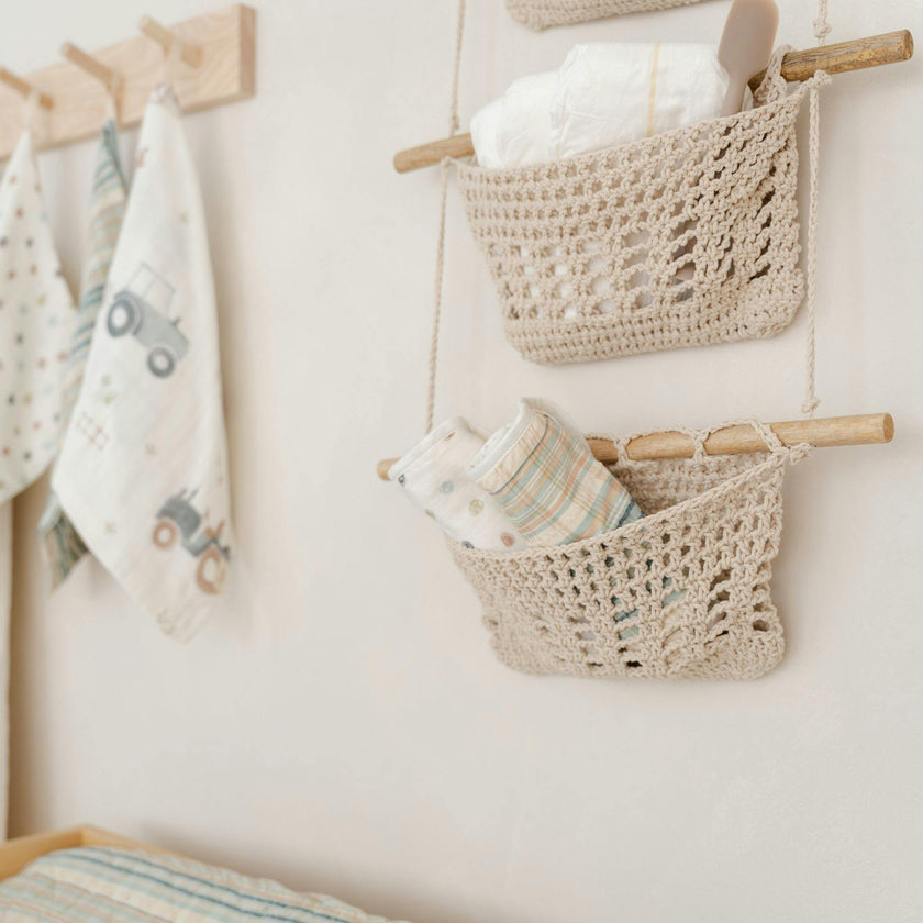 Charlie Farmhouse 3-Tier Hanging Wall Storage Organizer