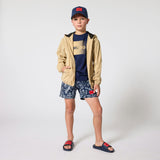 Boys Navy Mini Me White Logo T-Shirt