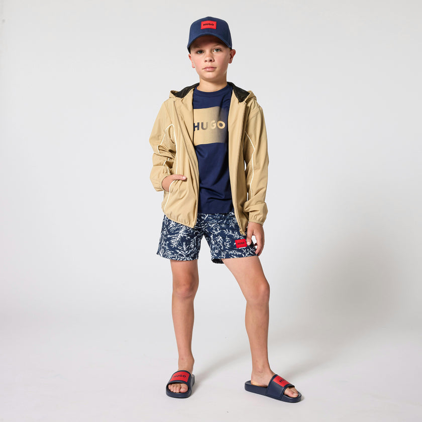 Boys Navy Mini Me White Logo T-Shirt