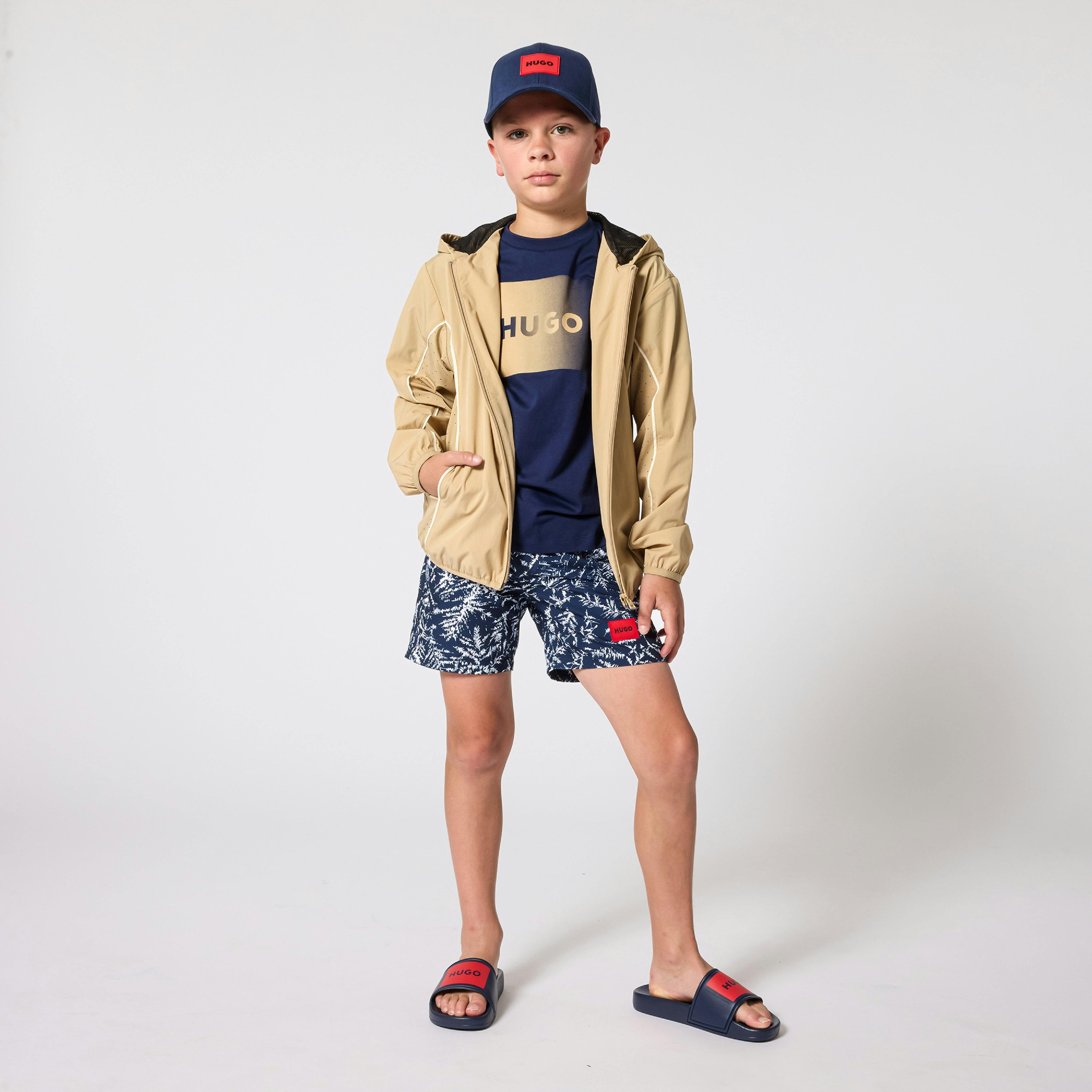 Boys Navy Mini Me White Logo T-Shirt