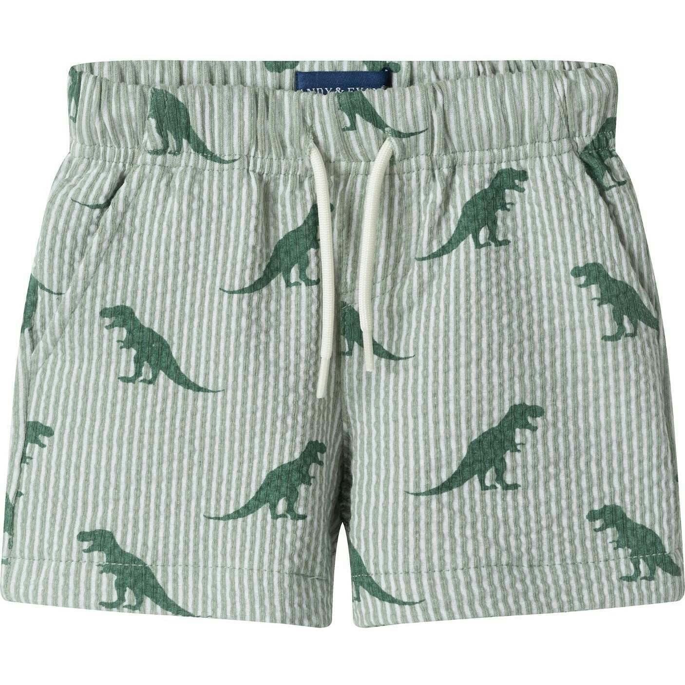 Infant Boys Short Sleeve Cabana Set | Green Stripe Dino