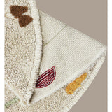 Chanterelle & Morel Mushrooms Round Washable Rug