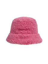 adult merino wool bucket hat - dusty pink + red