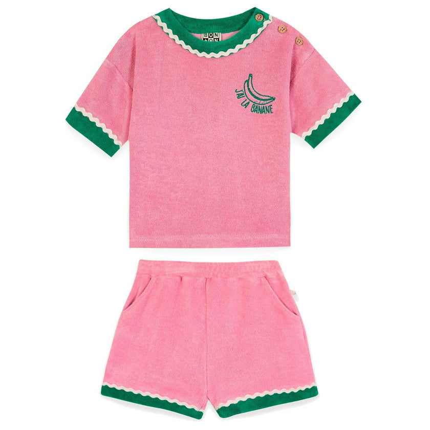 BONTON Livia Terry Baby Set - Rose Fiesta