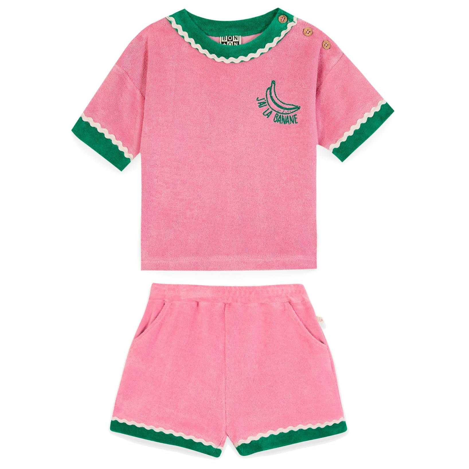 BONTON Livia Terry Baby Set - Rose Fiesta