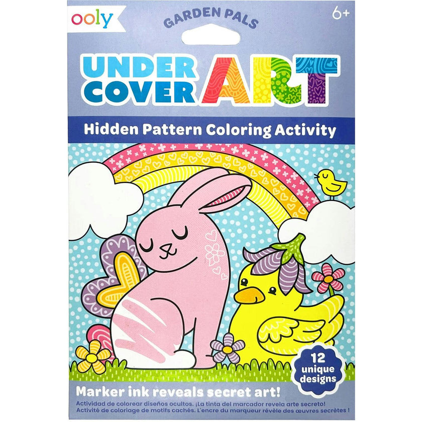 Undercover Art Hidden Pattern Coloring Activity Art Cards - Garden Pals