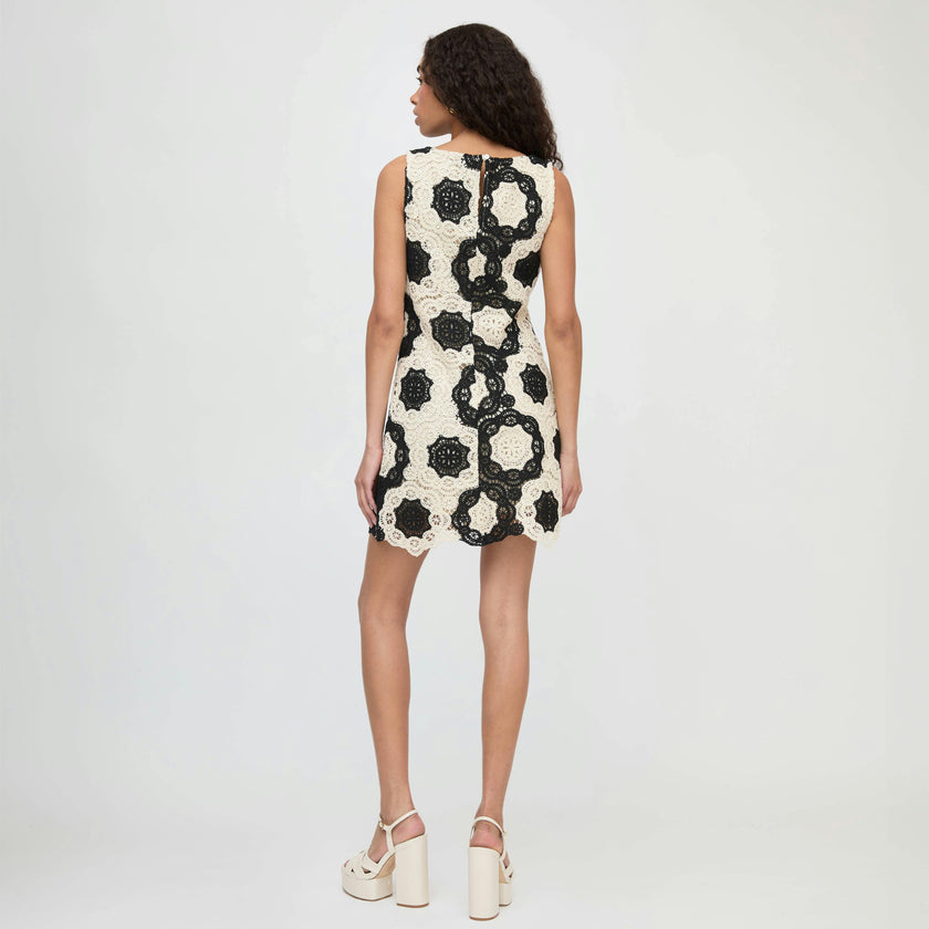 The Lisandra Dress - Black/Ivory Crochet Lace