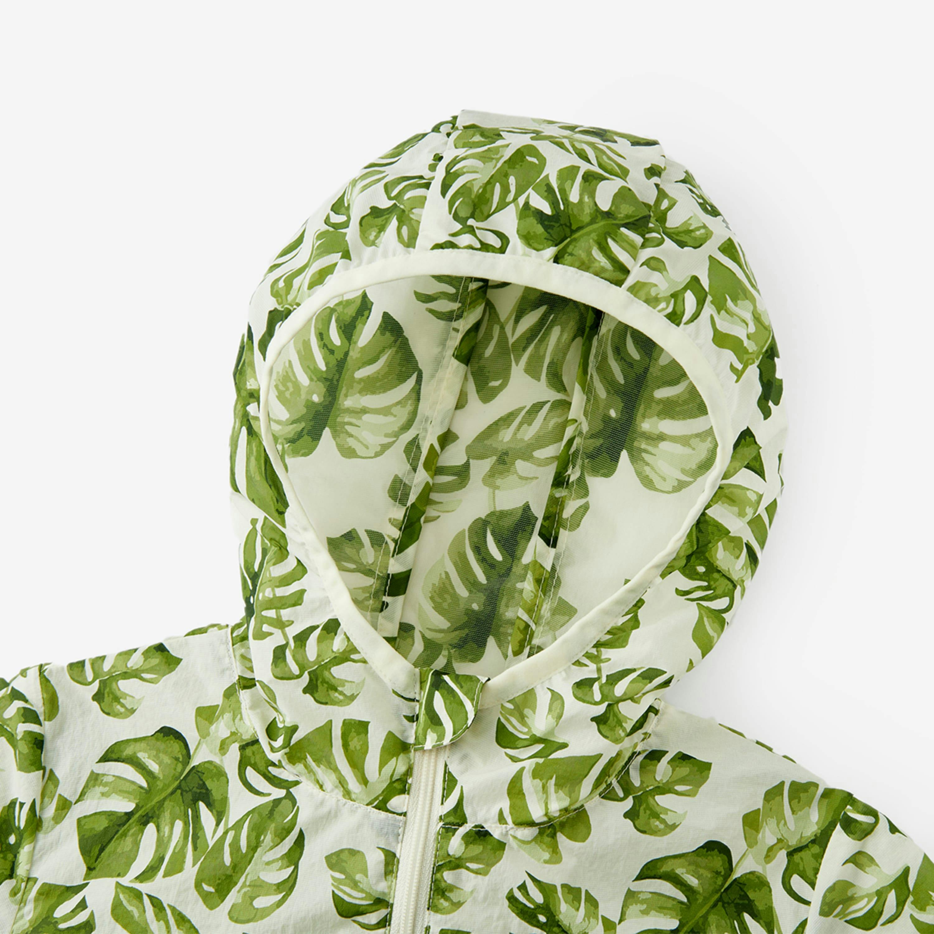 Island Leaf Hooded Sun Shield Windbreaker Jacket