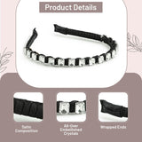Halo Luxe Crystal Satin Headband - Black