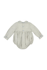 AMBRE FLANNEL GREY SMOCKED ROMPER