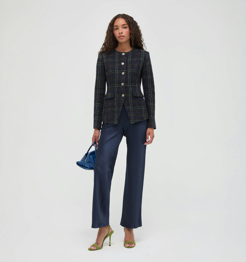The Warby Coat -  Navy Tartan