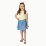 Eyelet Lace Tank in Yellow Floral Stripe