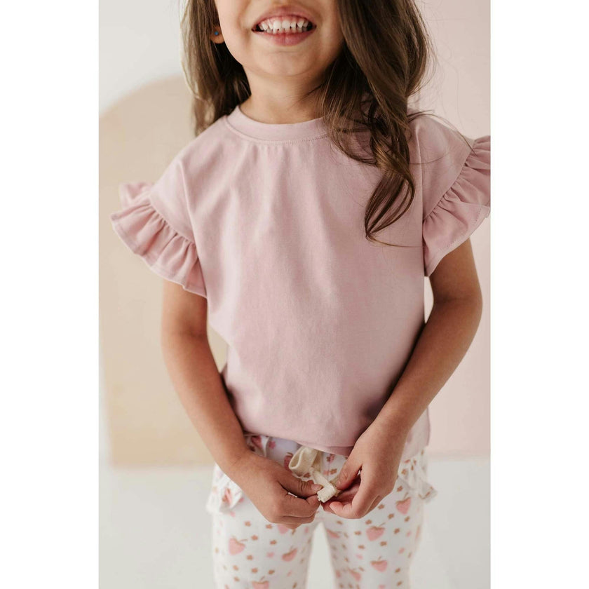 Girl's Ruffle Sleeve Top