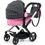 Bayer Design Dolls: Pram Xeo - Hearts Black & Pink