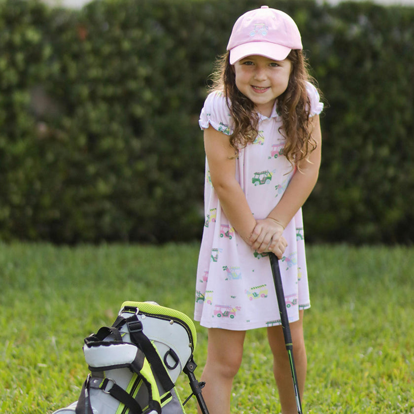 Rainbow Golf Cart Bow Baseball Hat (Baby/Toddler, Youth)