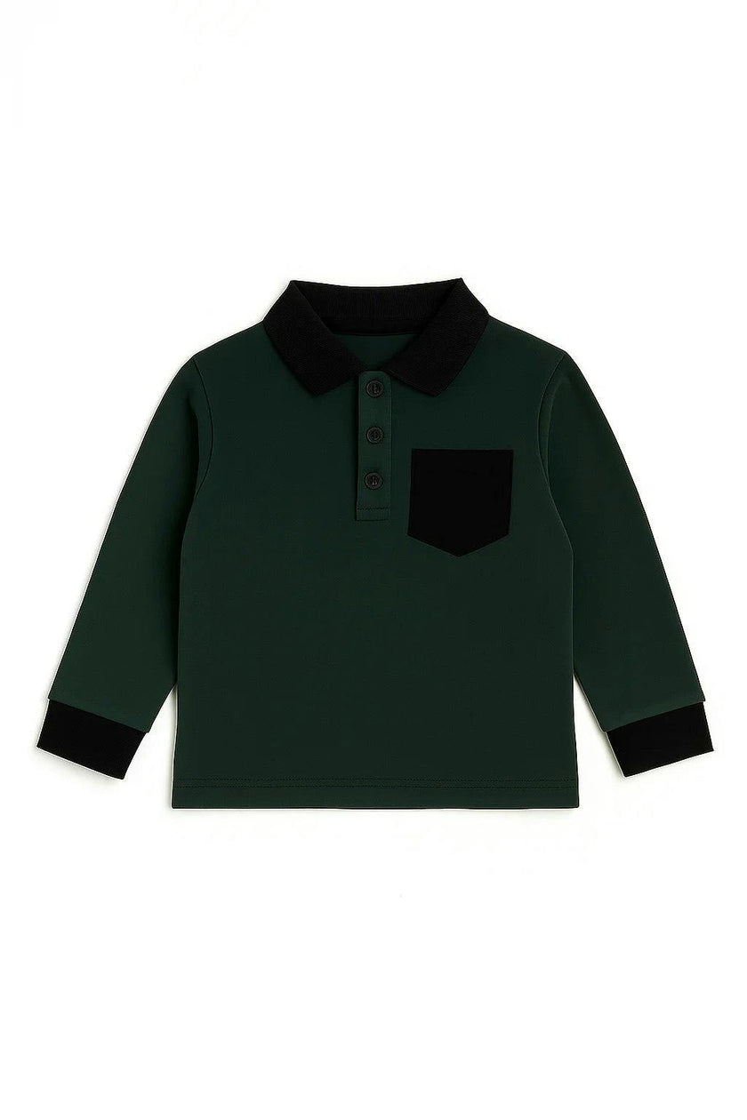 Boys Long Sleeve Pocket Polo
