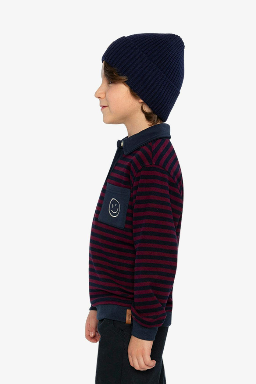 Brushed Jersey Top Red And Blue Stripes