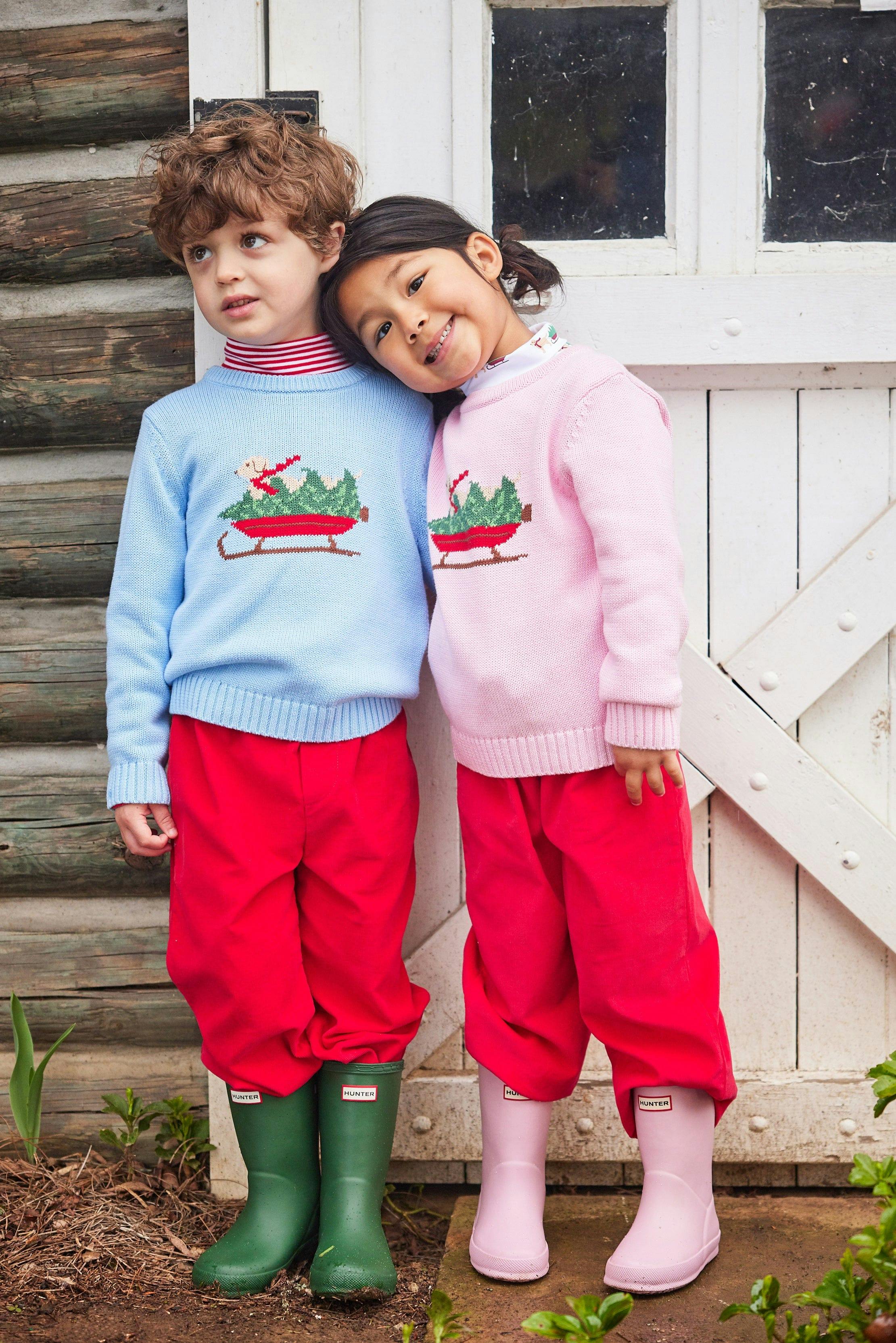 Banded Bow Pants - Red Corduroy