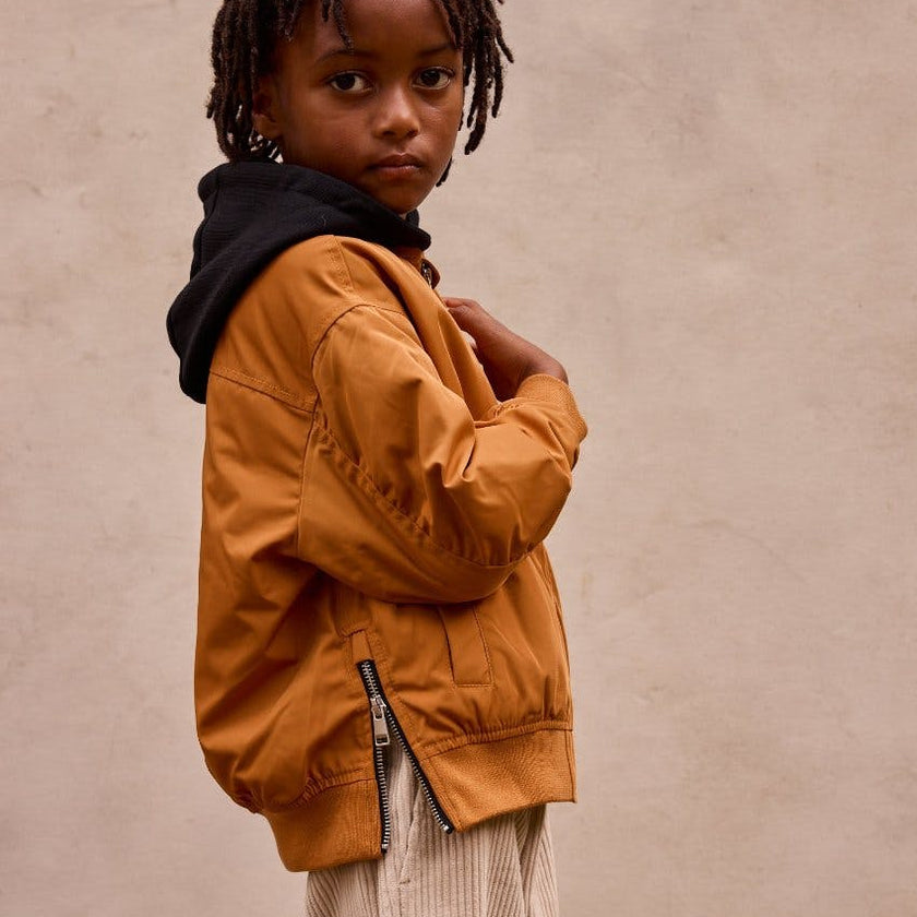 Padded Bomber Jacket With Removable Hood