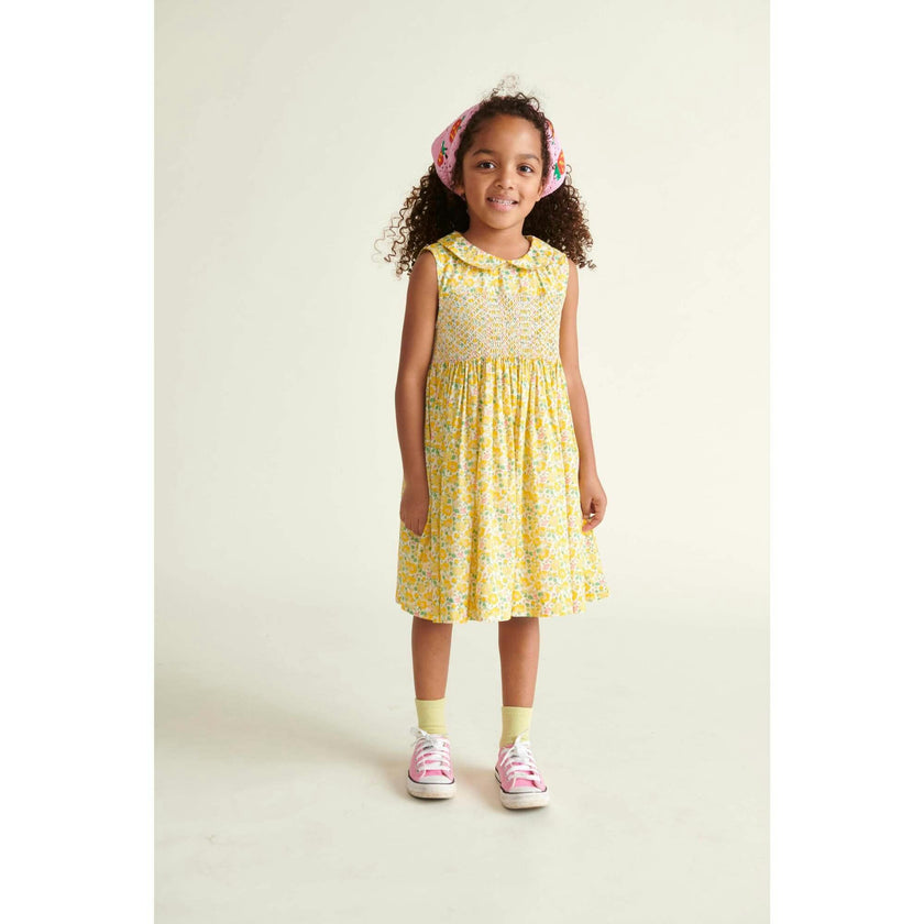 Made With Liberty Fabric Smocked Girls Dress Marina