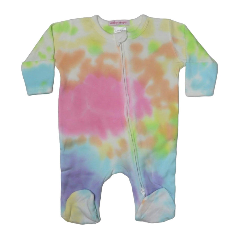 Baby Tie Dye Zipper Footie - Izzy