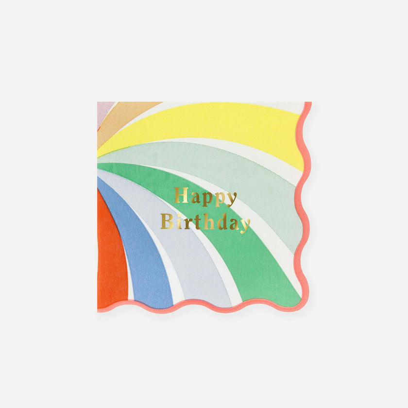 Rainbow Swirl Happy Birthday Small Napkins