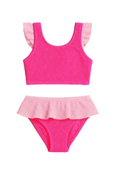 Daisy Toddler Crinkle Ruffle Bikini - Fuchsia