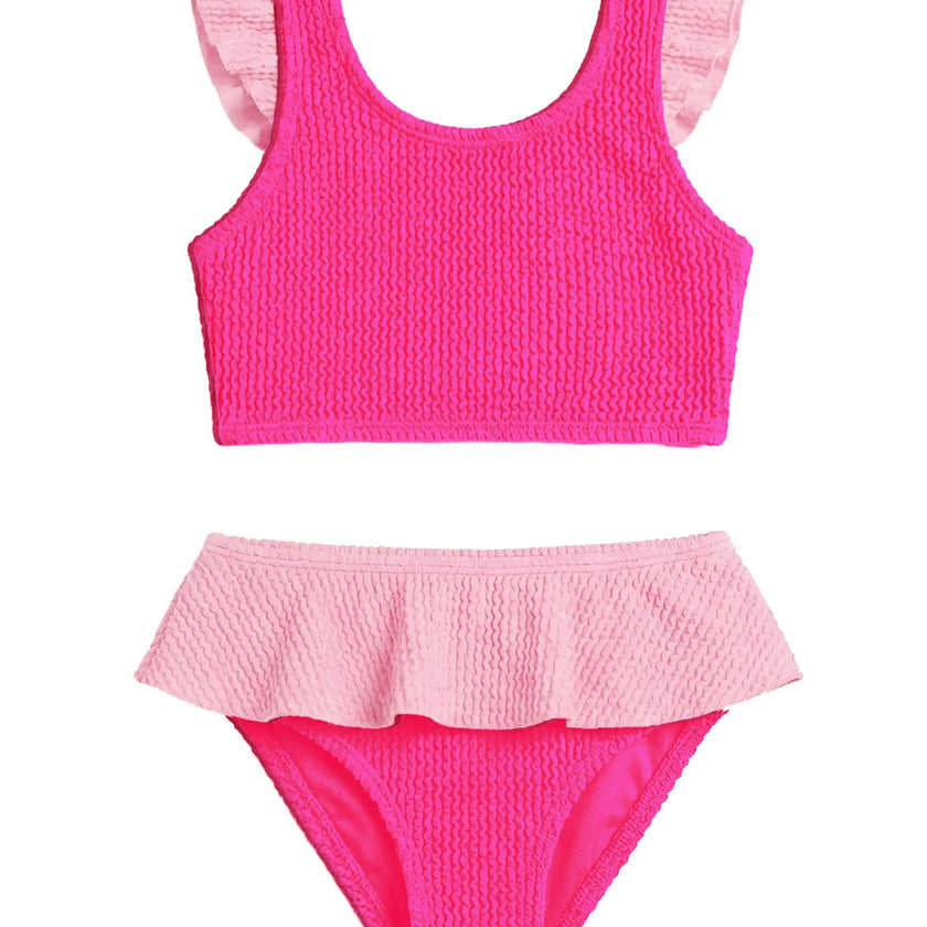 Daisy Toddler Crinkle Ruffle Bikini - Fuchsia