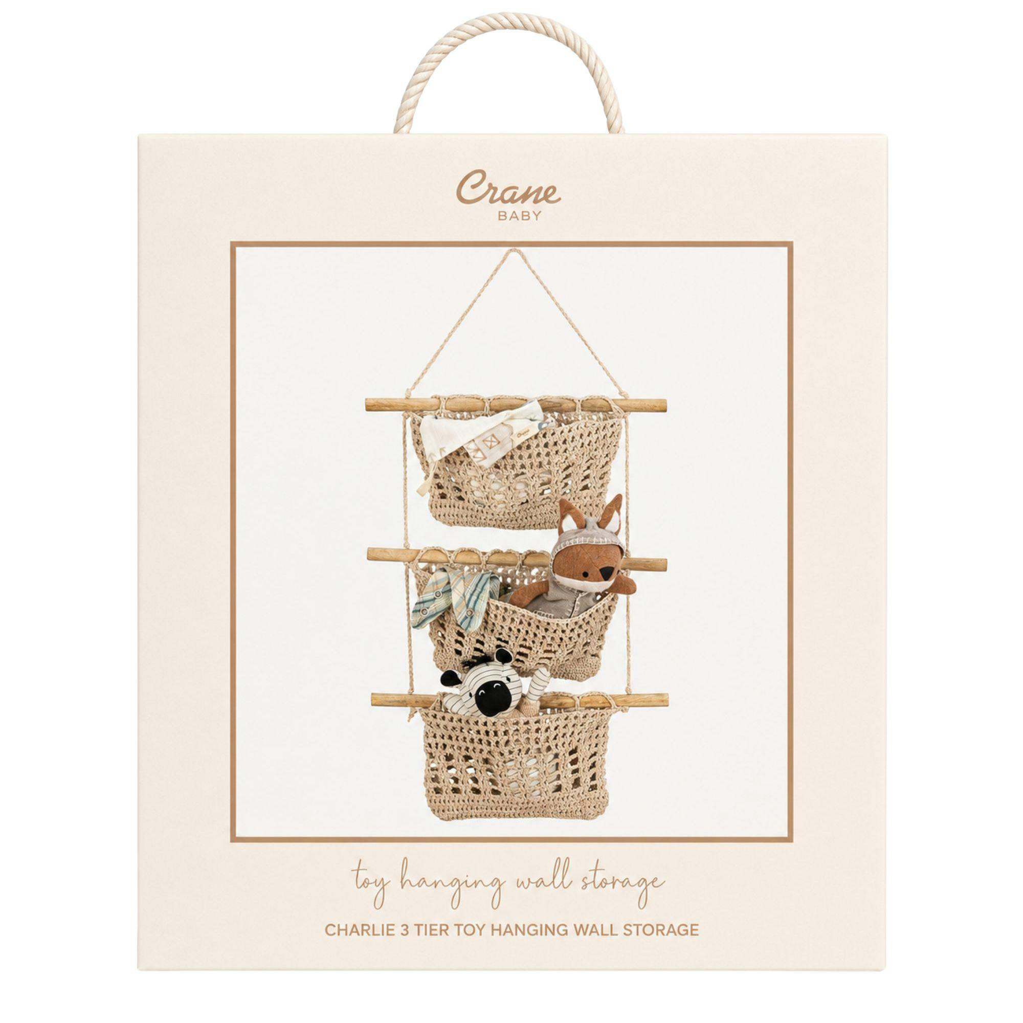Charlie Farmhouse 3-Tier Hanging Wall Storage Organizer
